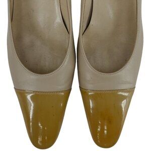 Salvatore Ferragamo Italy Beige Yellow Leather Dress Shoes Womens 8.5 AAAA Heels
